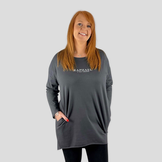 Charcoal Long Sleeved Tunic Top