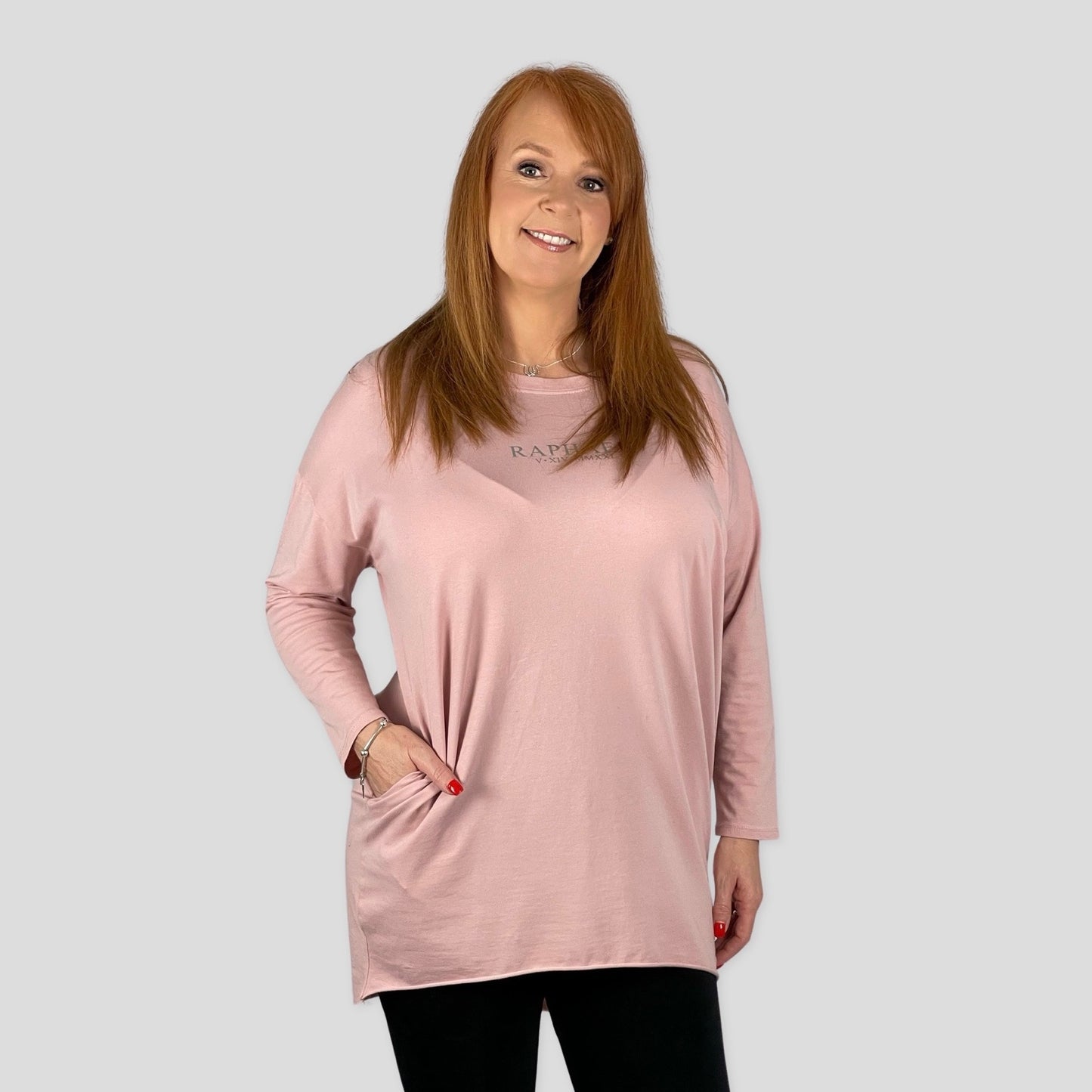 Pink Long Sleeved Tunic Top