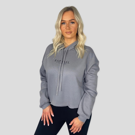 Storm Grey Cropped Hoodie