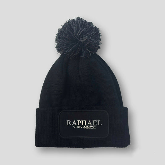 Black Pom Pom Beanie