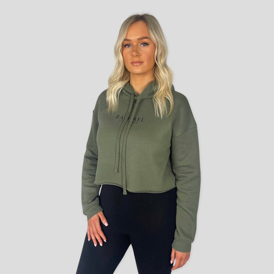 Khaki Cropped Hoodie